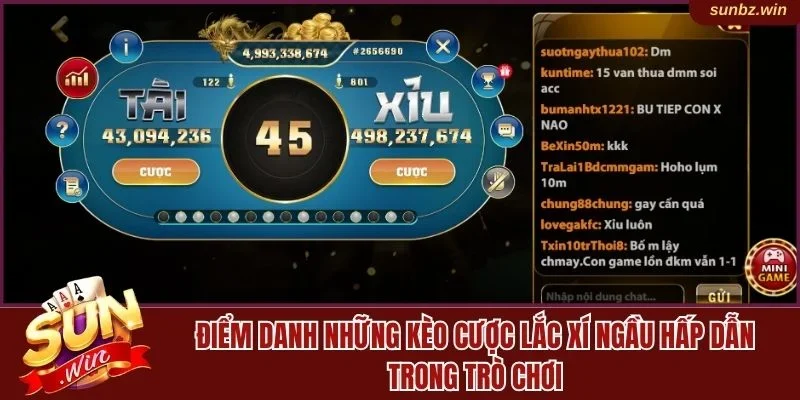 4 kèo cược xí ngầu hấp dẫn hiện có tại trò chơi